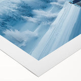 Art deco poster featuring vintage trucks in muted earth tones on rolled canvas, suitable for dining room decor.