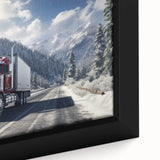 Black wall art featuring a close-up of colorful, textured trucks on a framed canvas, ideal for extra large living room decor.