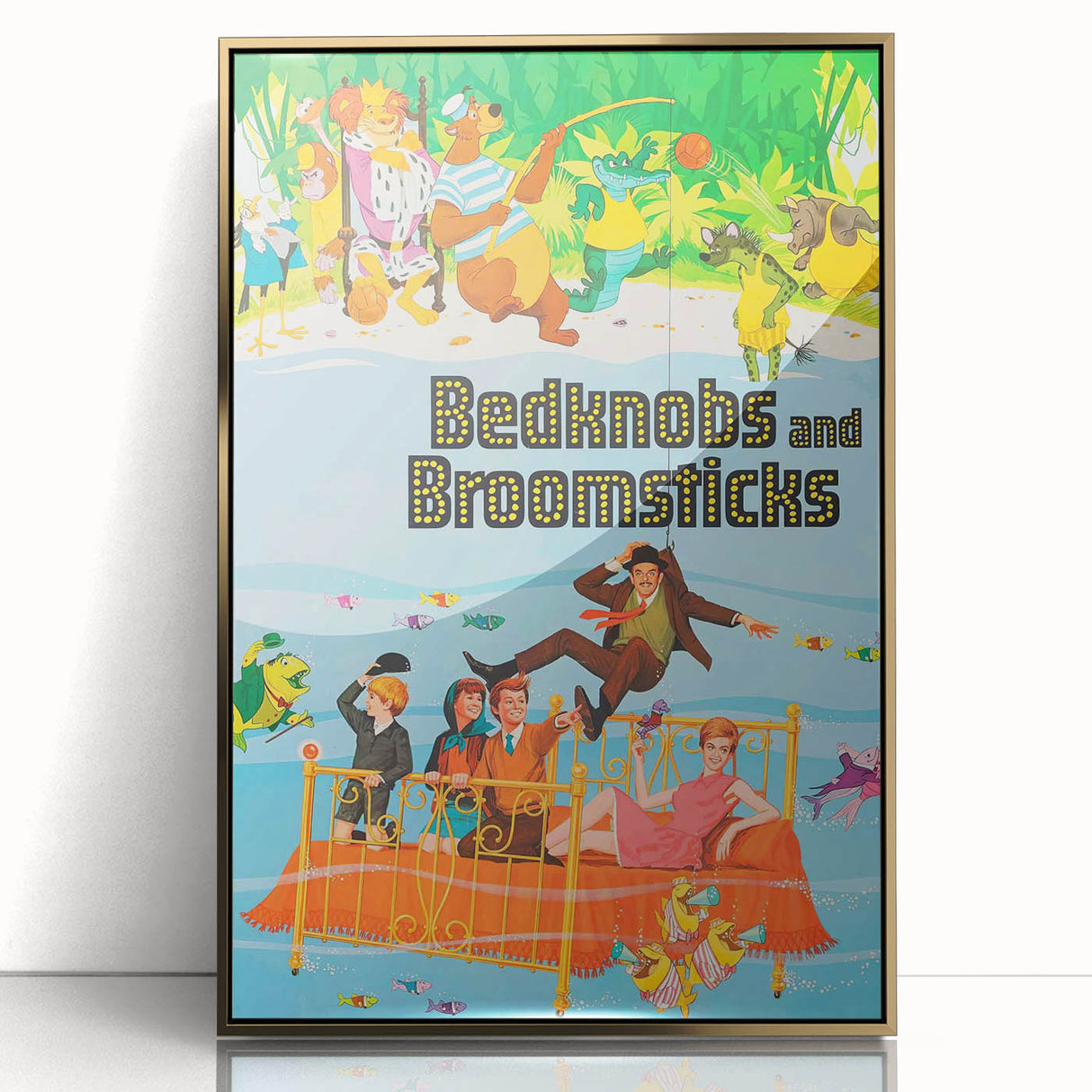 Bedknobs and Broomsticks 1970s Vintage Movie Poster Retro Cinema Art