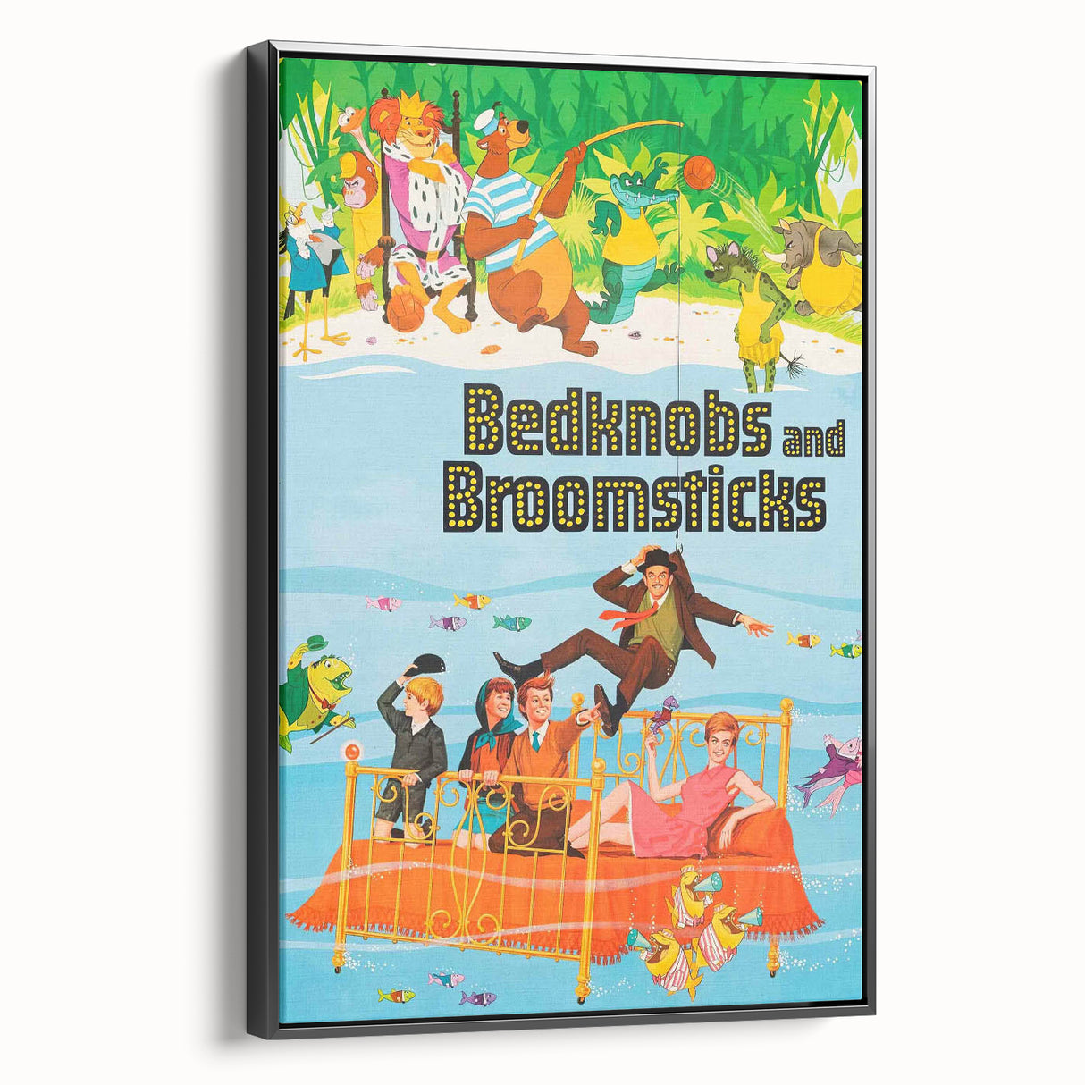 Bedknobs and Broomsticks 1970s Vintage Movie Poster Retro Cinema Art