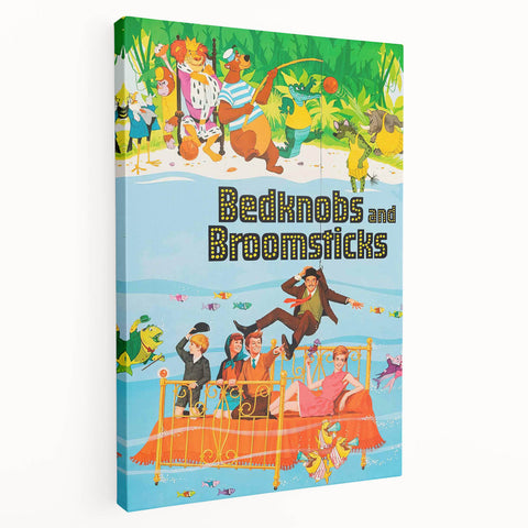 Bedknobs and Broomsticks 1970s Vintage Movie Poster Retro Cinema Art
