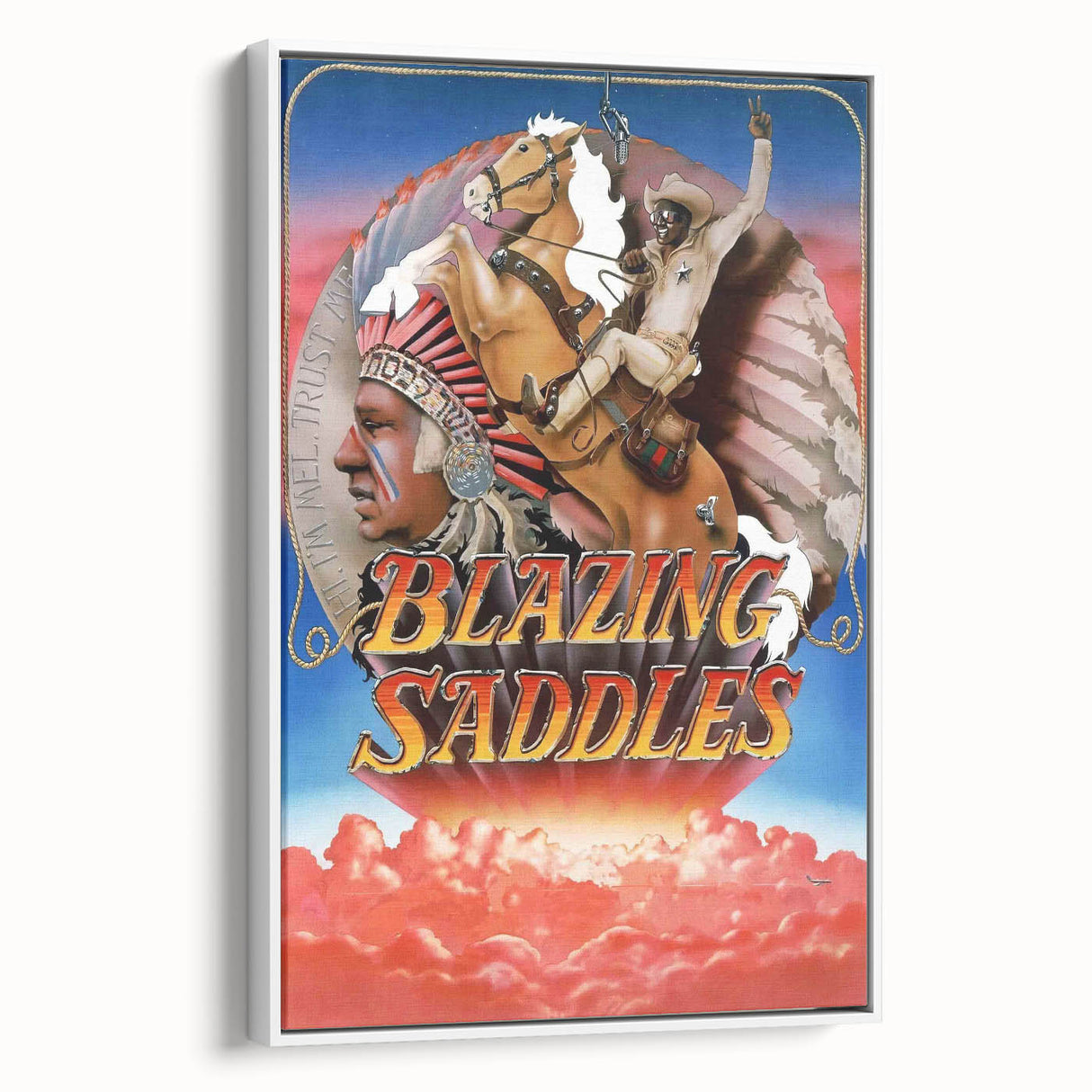 Blazing Saddles 1970s Vintage Movie Poster Classic 70s Film Art