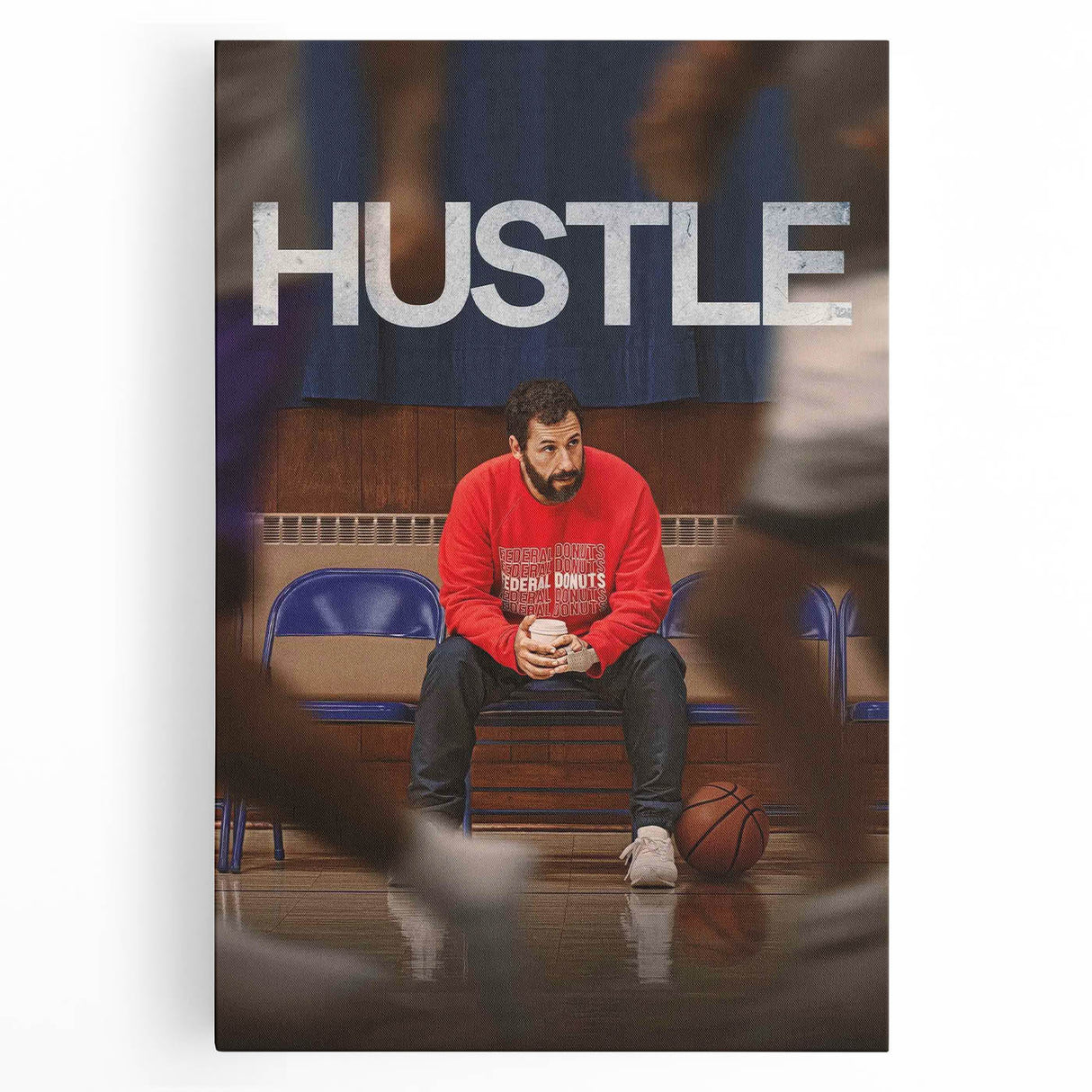 2020s Vintage Movie Poster – Hustle Retro Film Art Basketball Print