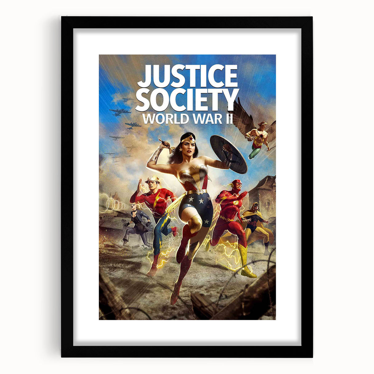 2020s Vintage Movie Poster – Justice Society WWII Retro Print