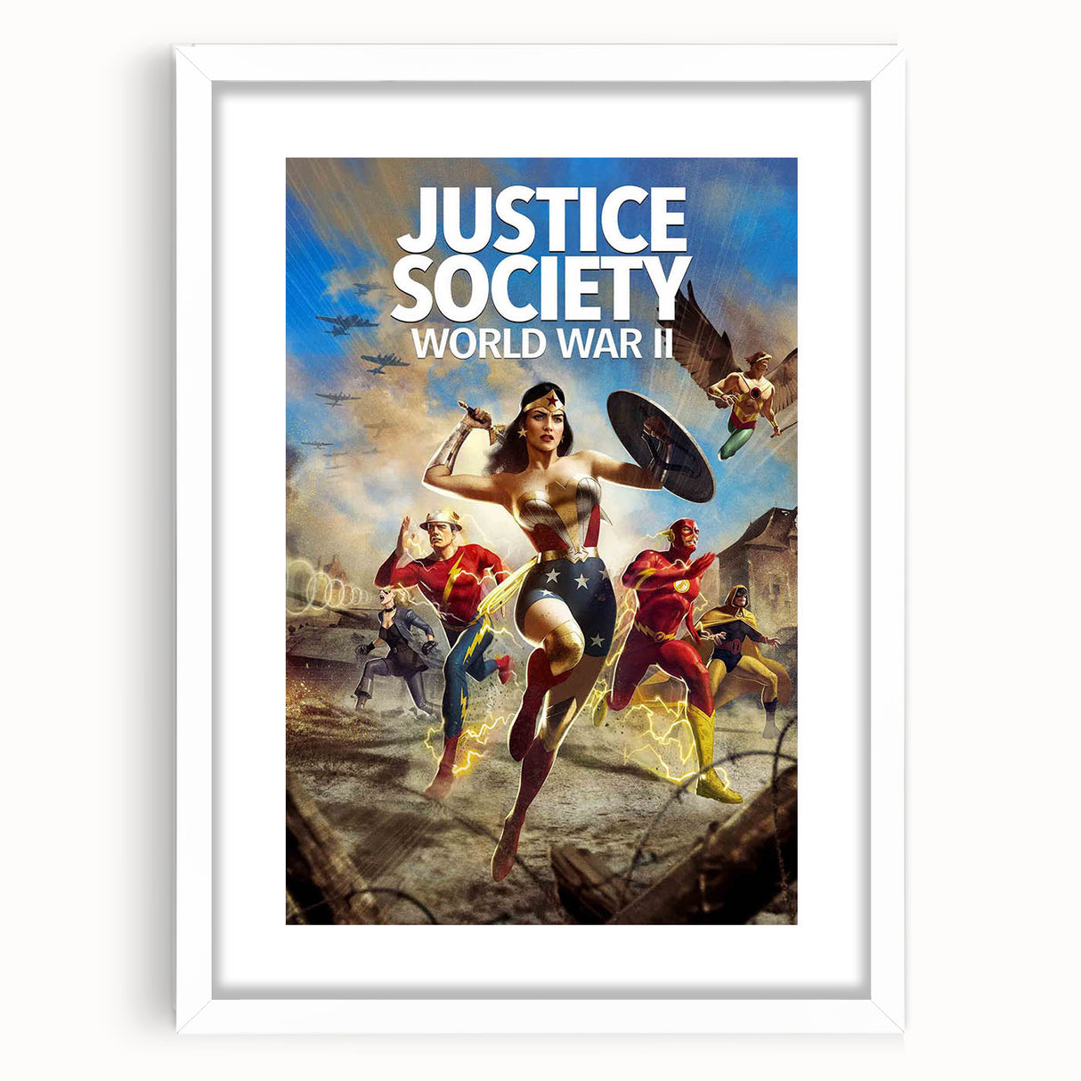 2020s Vintage Movie Poster – Justice Society WWII Retro Print