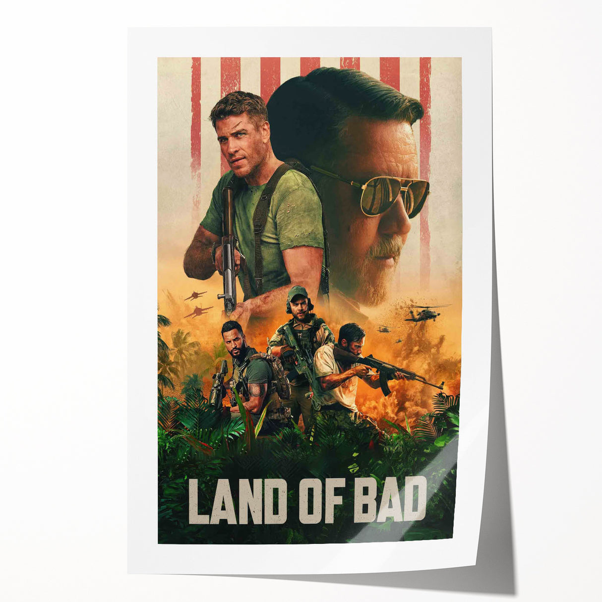 2020s Vintage Movie Poster – Land of Bad Retro Film Art Print