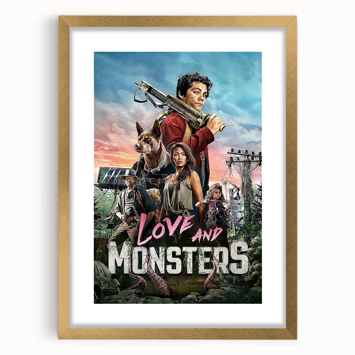 2020s Vintage Movie Poster – Love and Monsters Retro Film Art