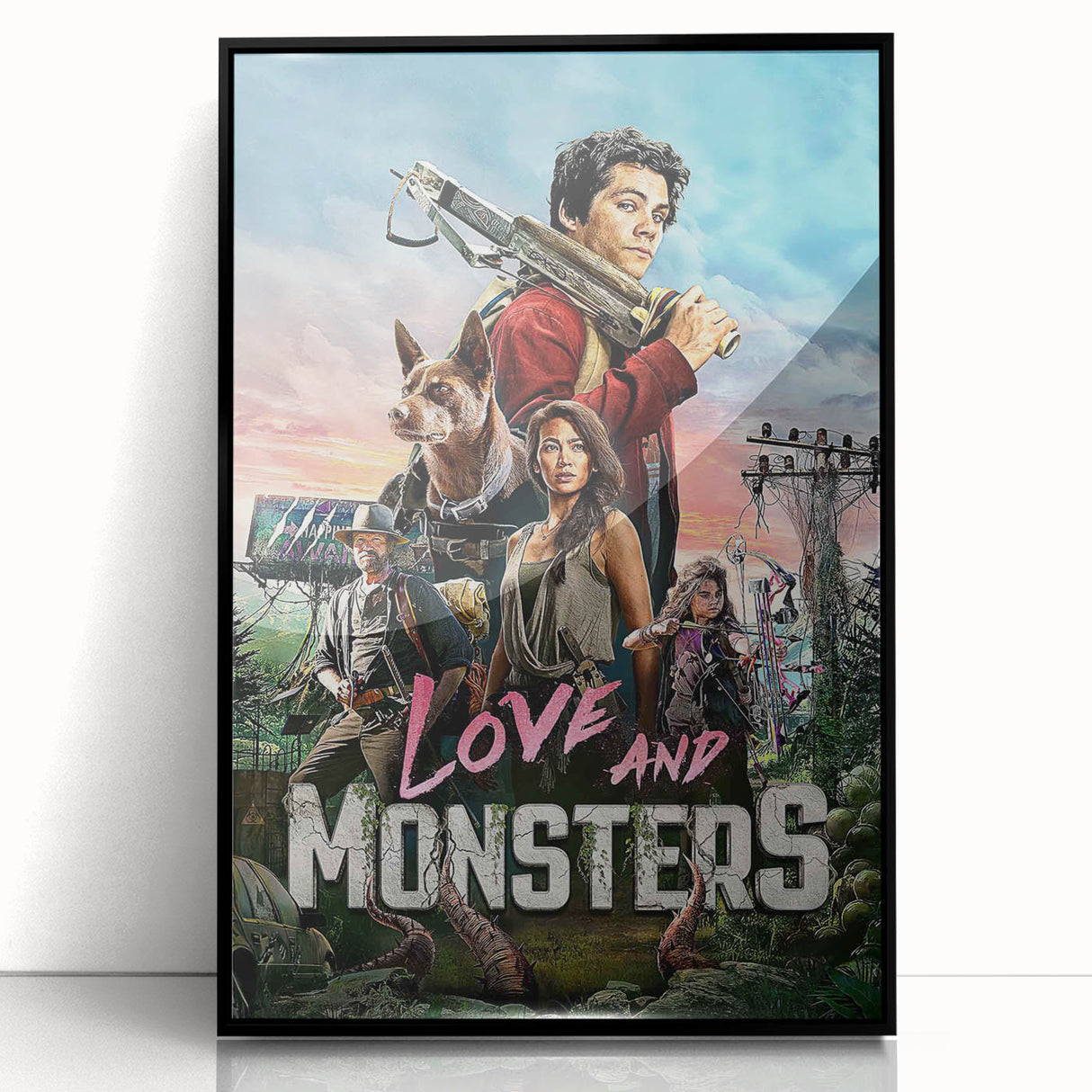 2020s Vintage Movie Poster – Love and Monsters Retro Film Art