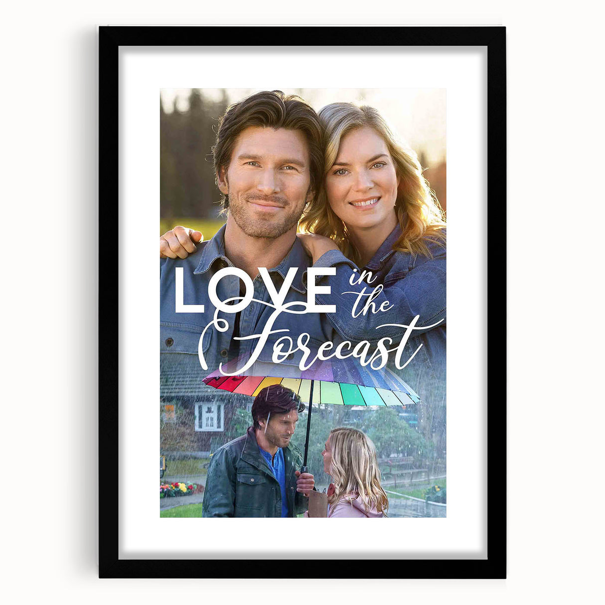 2020s Vintage Movie Poster – Love in the Forecast Retro Film Art