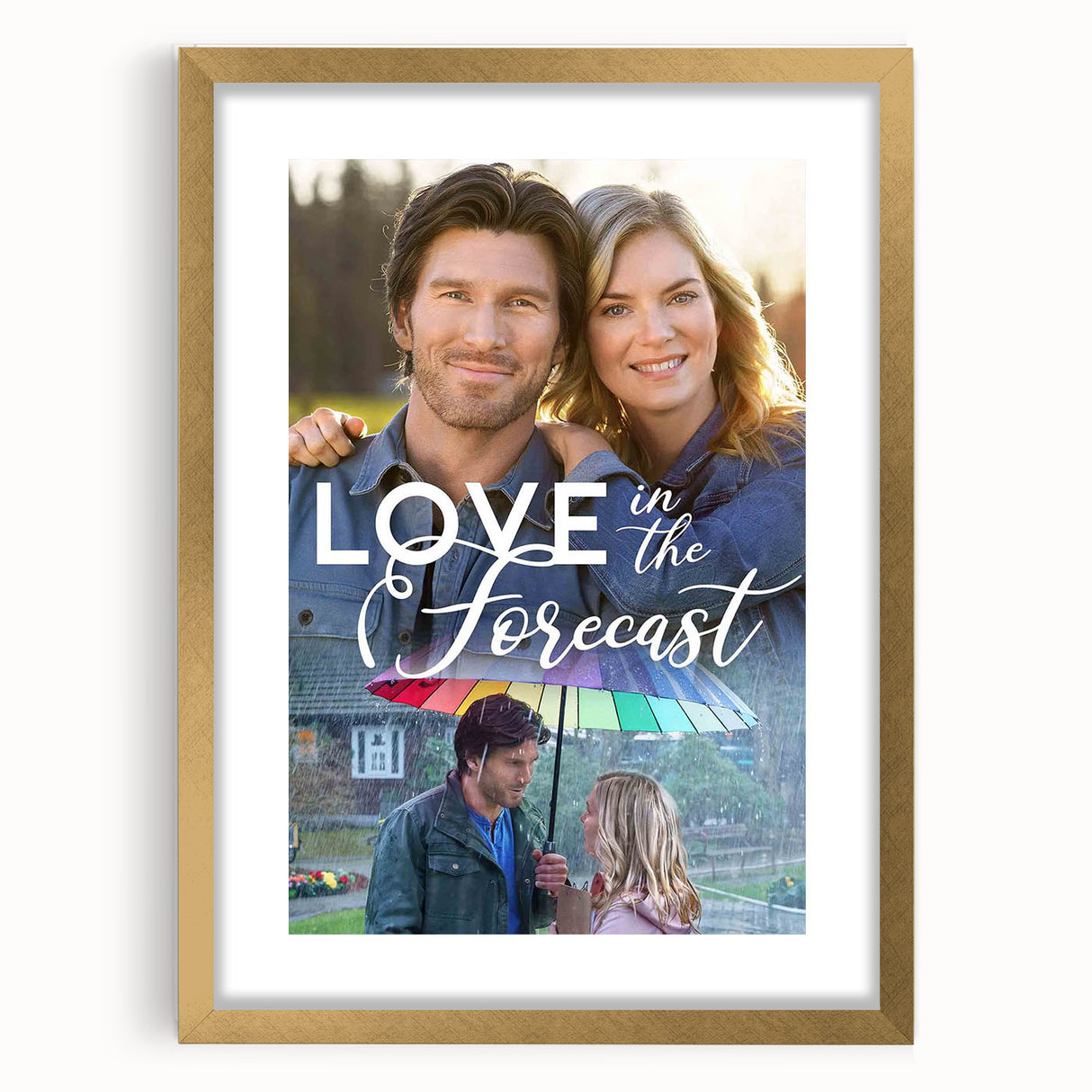 2020s Vintage Movie Poster – Love in the Forecast Retro Film Art