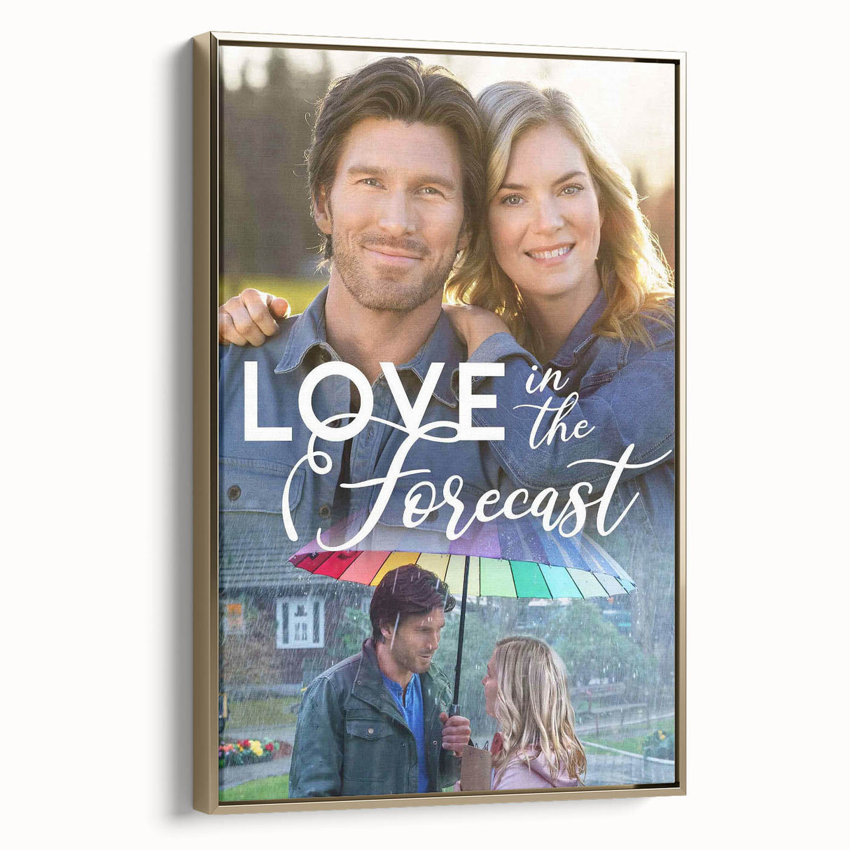 2020s Vintage Movie Poster – Love in the Forecast Retro Film Art