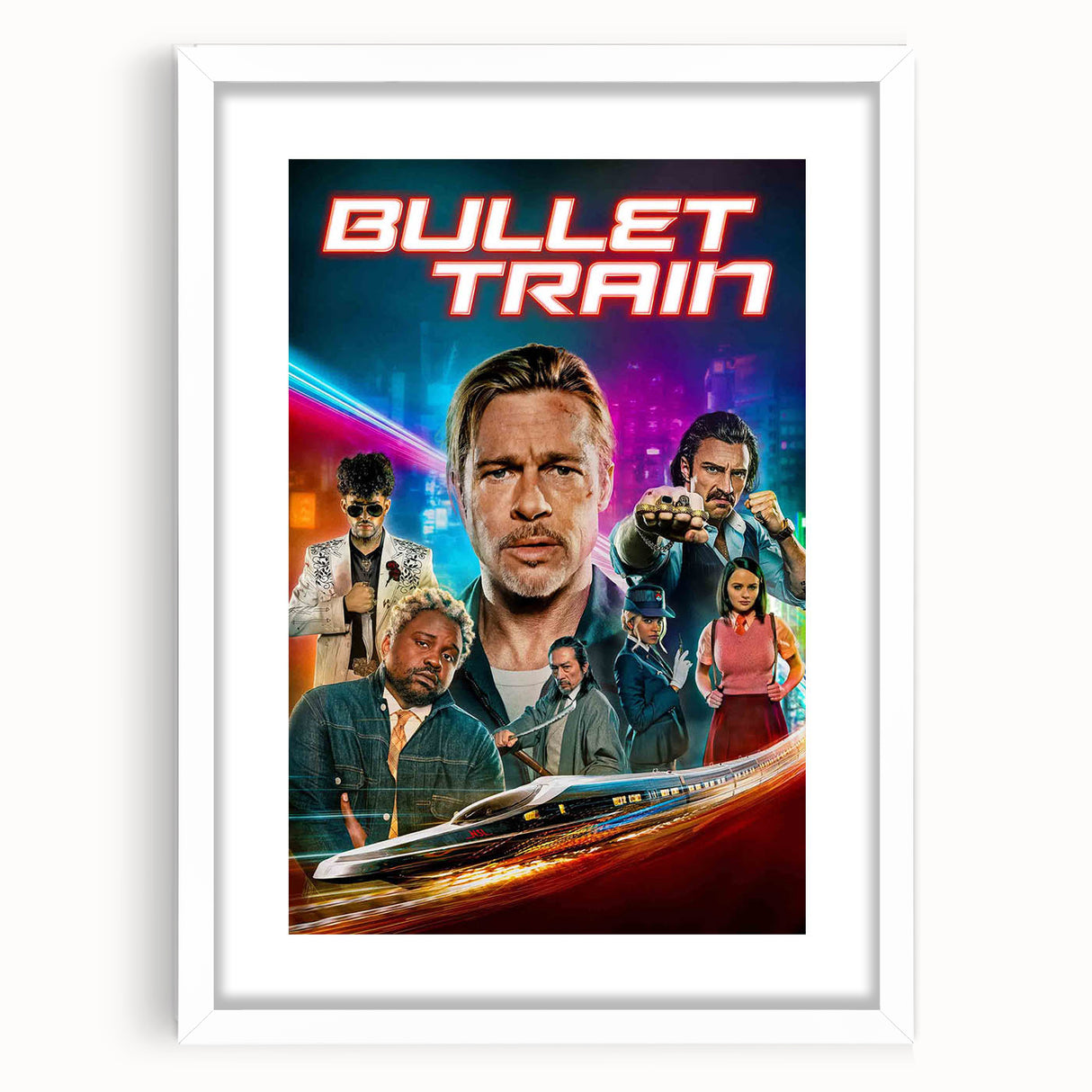 2020s Vintage Movie Poster - Bullet Train Retro Film Art