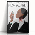 Elegant New Yorker Poster - Woman with Pink Flowers Wall Art