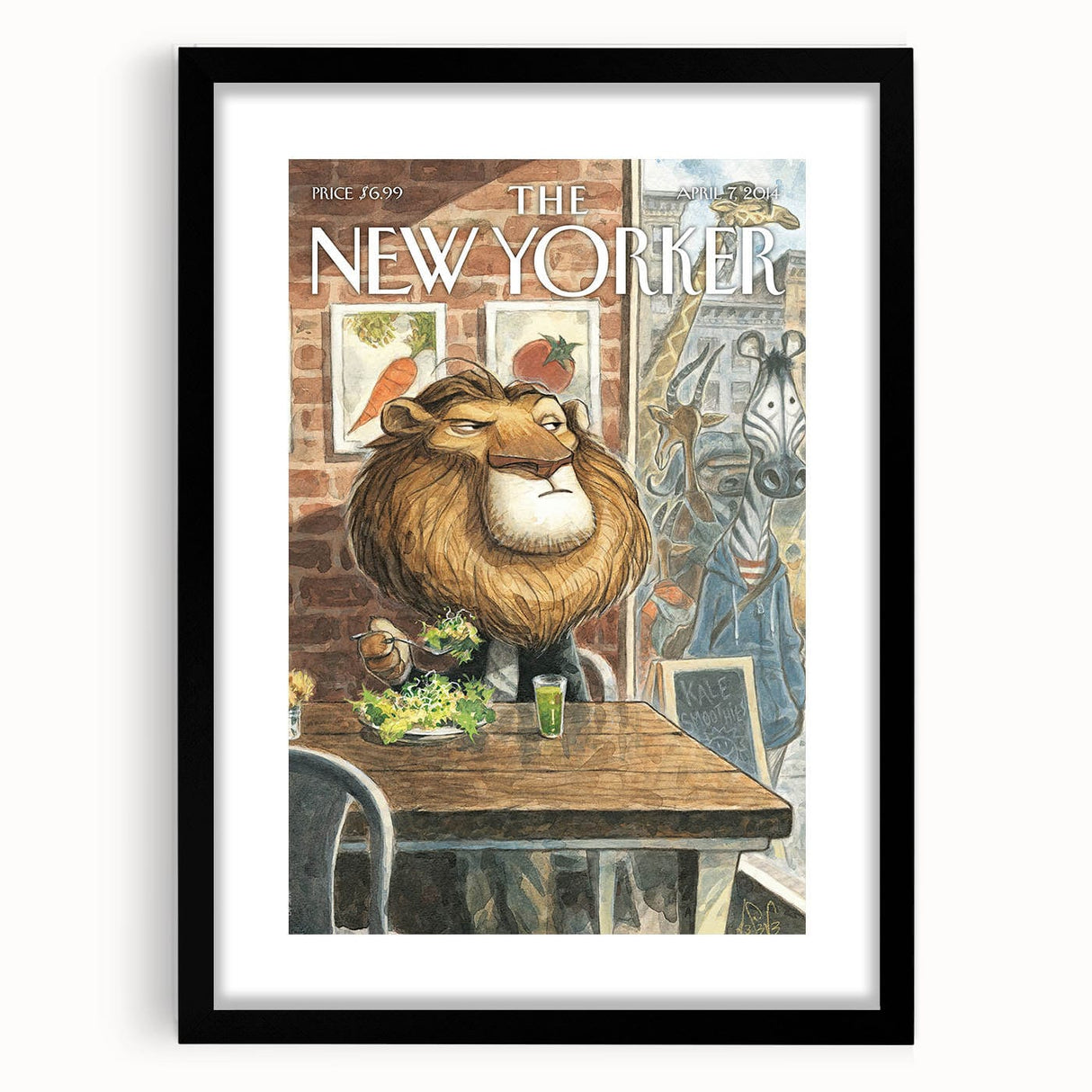New Yorker Poster – April 7, 2014 Lion Cafe Art