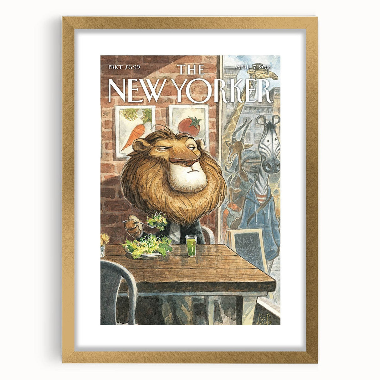 New Yorker Poster – April 7, 2014 Lion Cafe Art
