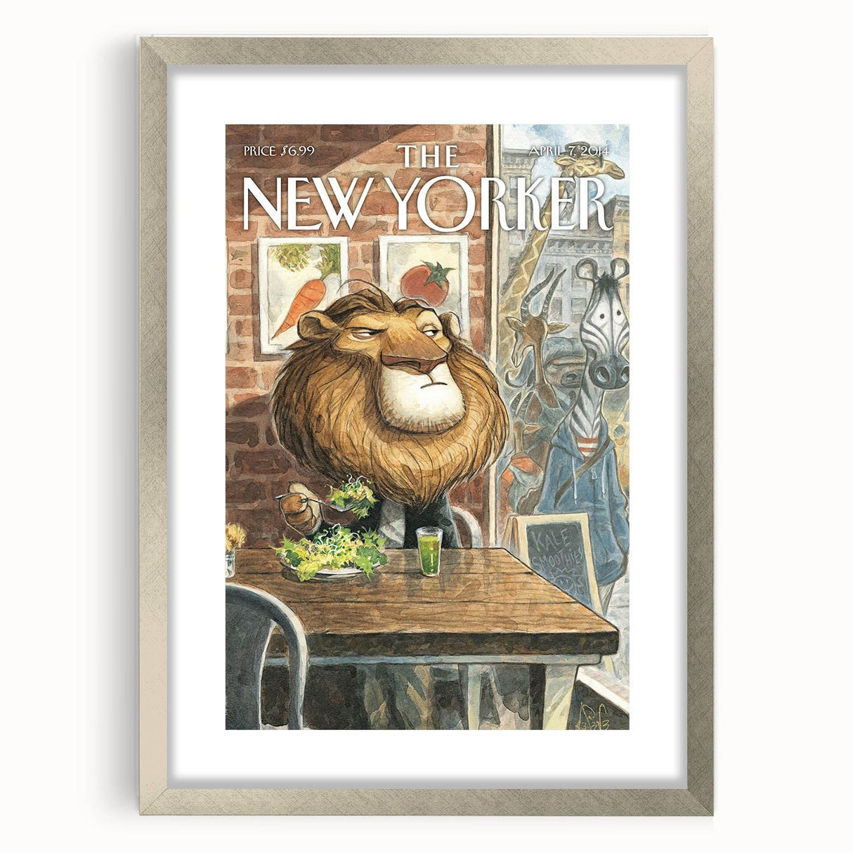New Yorker Poster – April 7, 2014 Lion Cafe Art