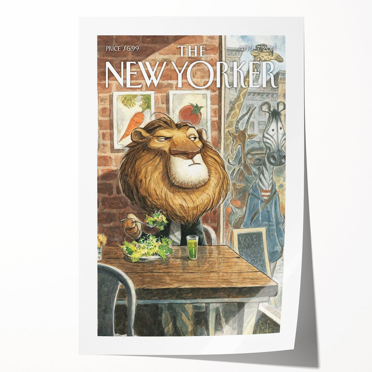 New Yorker Poster – April 7, 2014 Lion Cafe Art