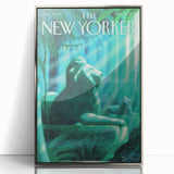 New Yorker Poster - 2011 Lion Statue in Waterfall Art Print