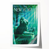 New Yorker Poster - 2011 Lion Statue in Waterfall Art Print