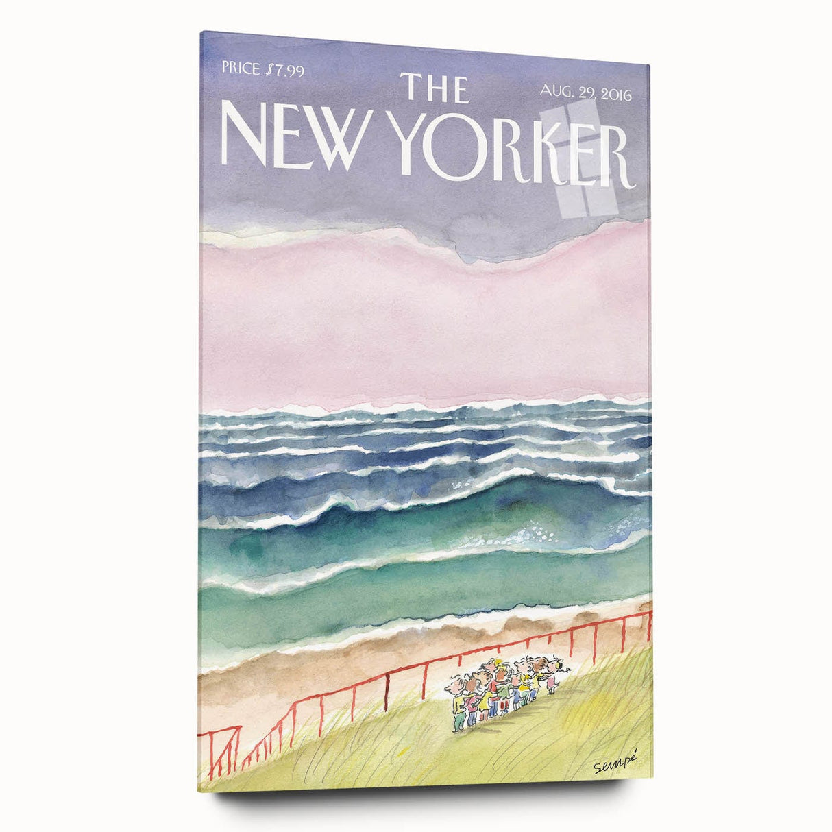 Vintage New Yorker Poster - Seaside Stroll Wall Art