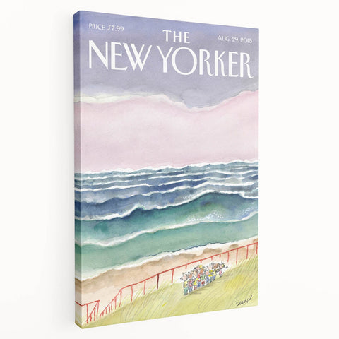 Vintage New Yorker Poster - Seaside Stroll Wall Art