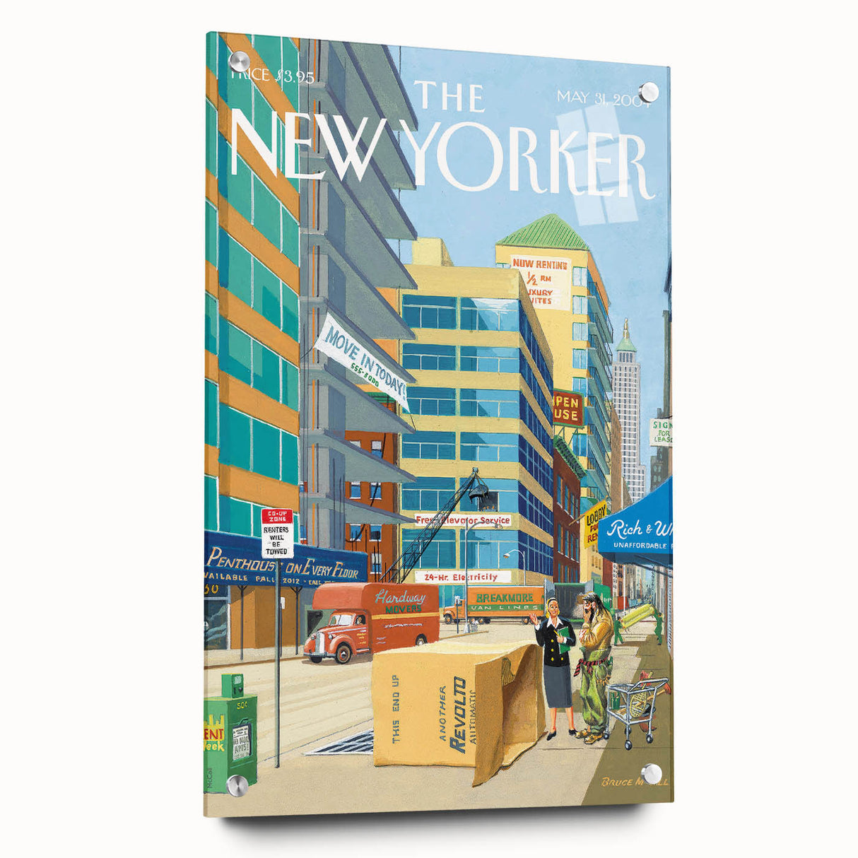 New Yorker Magazine Cover Art - City Life Rental Scene Poster