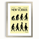 New Yorker Magazine Cover Art: Evolution of Mankind Poster