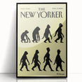 New Yorker Magazine Cover Art: Evolution of Mankind Poster
