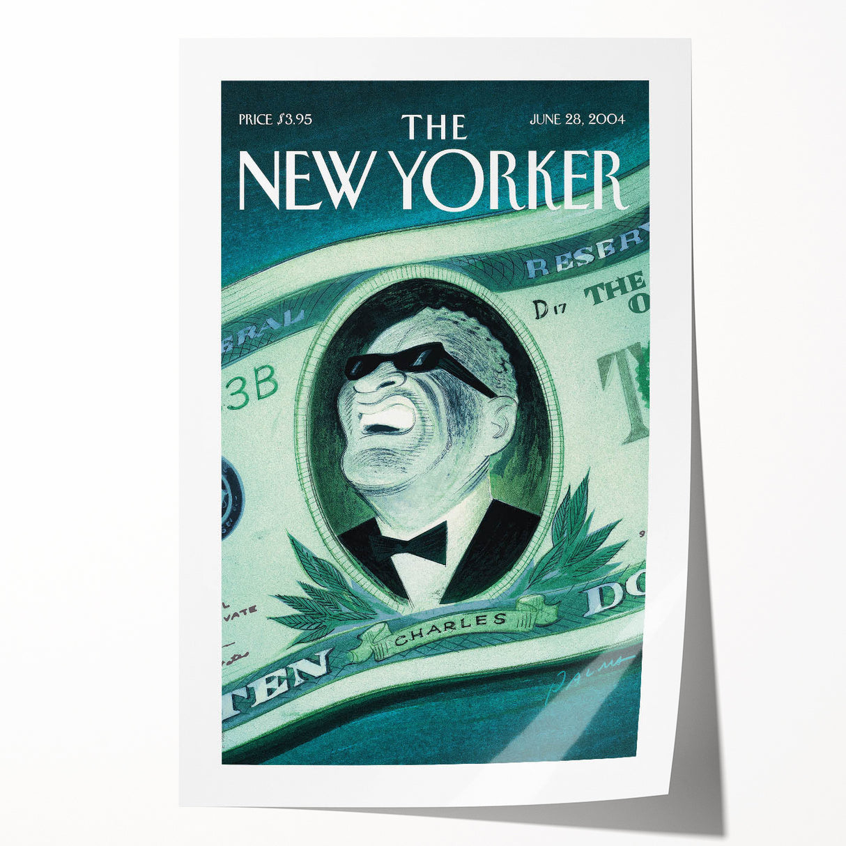 New Yorker Magazine Art - Ray Charles Dollar Bill Poster
