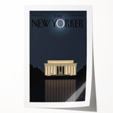 New Yorker Magazine Art - Lincoln Memorial at Night Poster