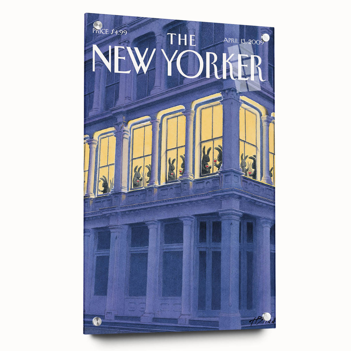 New Yorker Magazine Art - Bunnies in the Window Poster