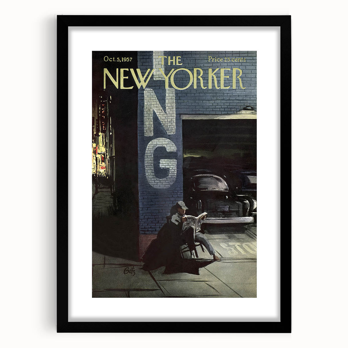 New Yorker Magazine Art - Nighttime NYC Poster