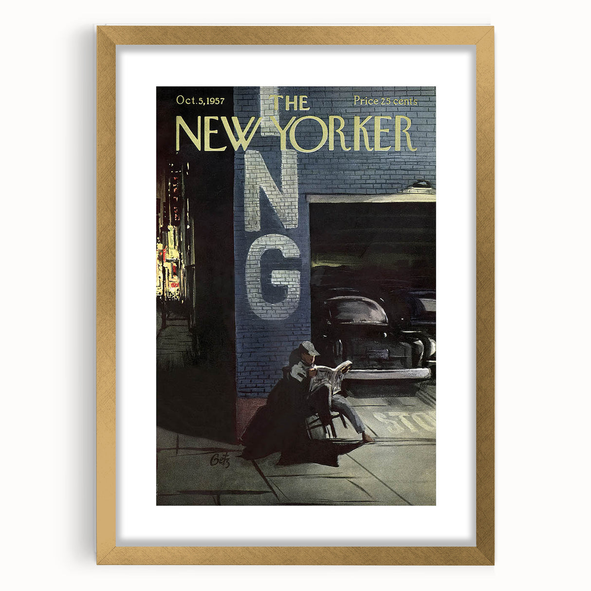 New Yorker Magazine Art - Nighttime NYC Poster