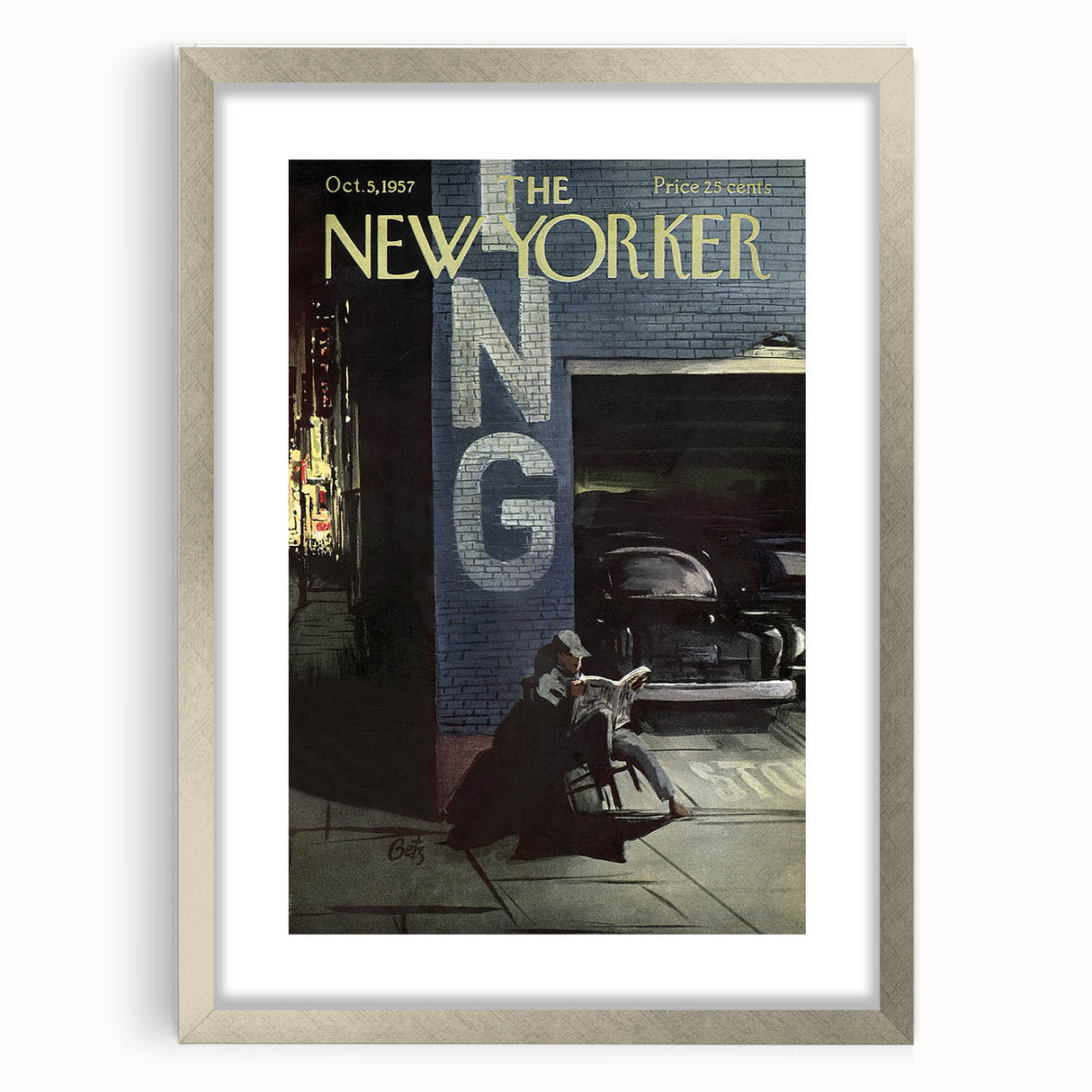 New Yorker Magazine Art - Nighttime NYC Poster