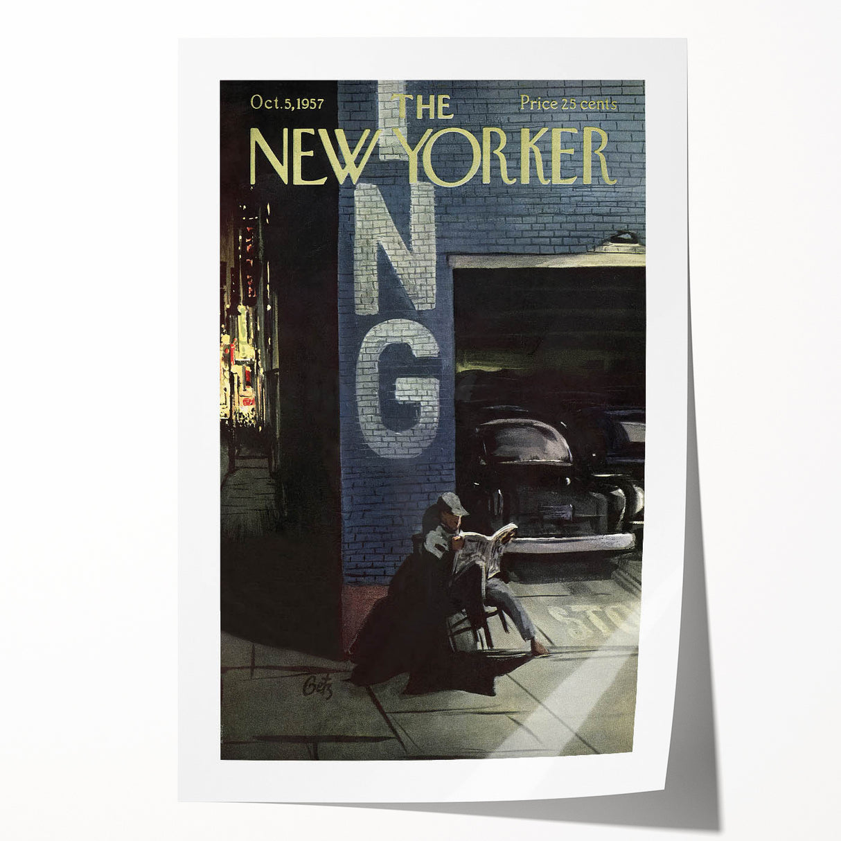 New Yorker Magazine Art - Nighttime NYC Poster