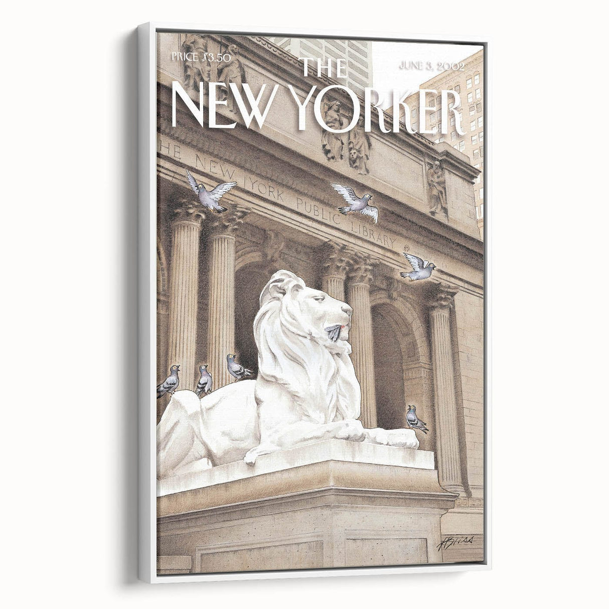 Iconic New Yorker Magazine Cover Art - Library Lion Poster