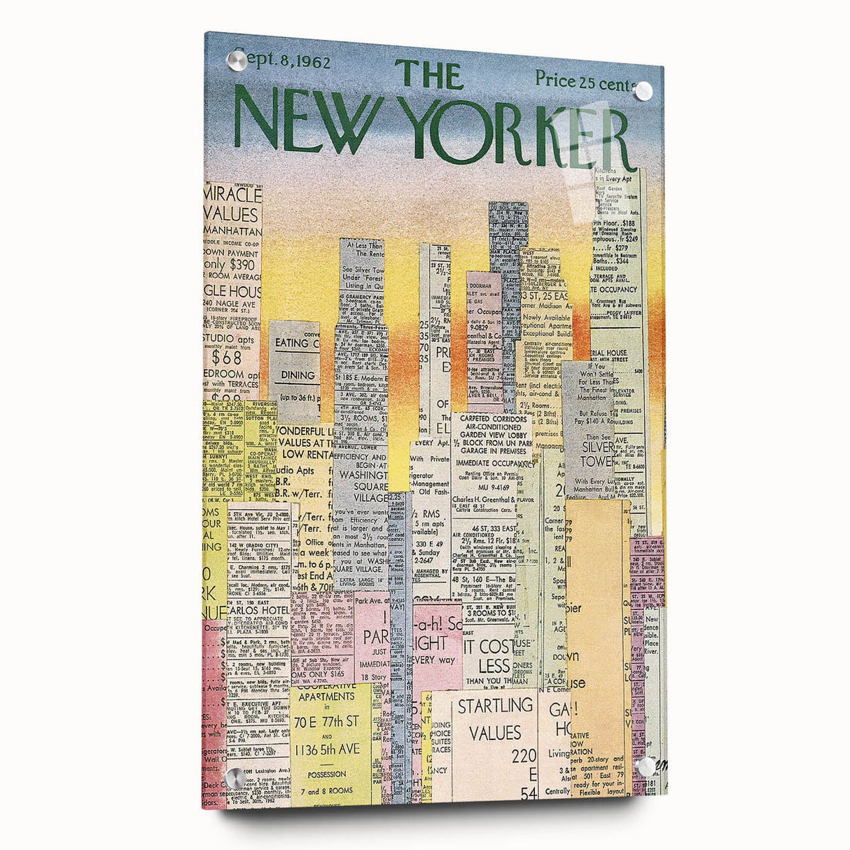 Vintage New Yorker Poster - Classic 1962 New York Adverts Wall Art