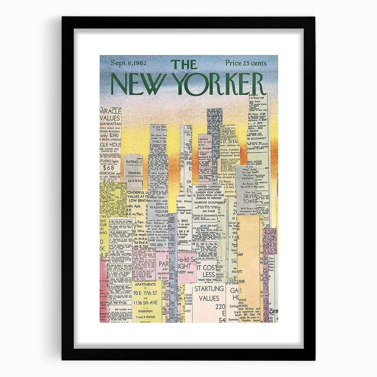 Vintage New Yorker Poster - Classic 1962 New York Adverts Wall Art