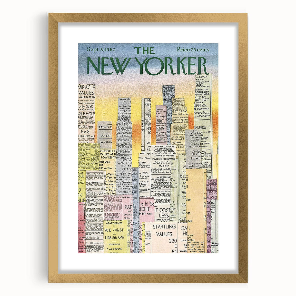 Vintage New Yorker Poster - Classic 1962 New York Adverts Wall Art