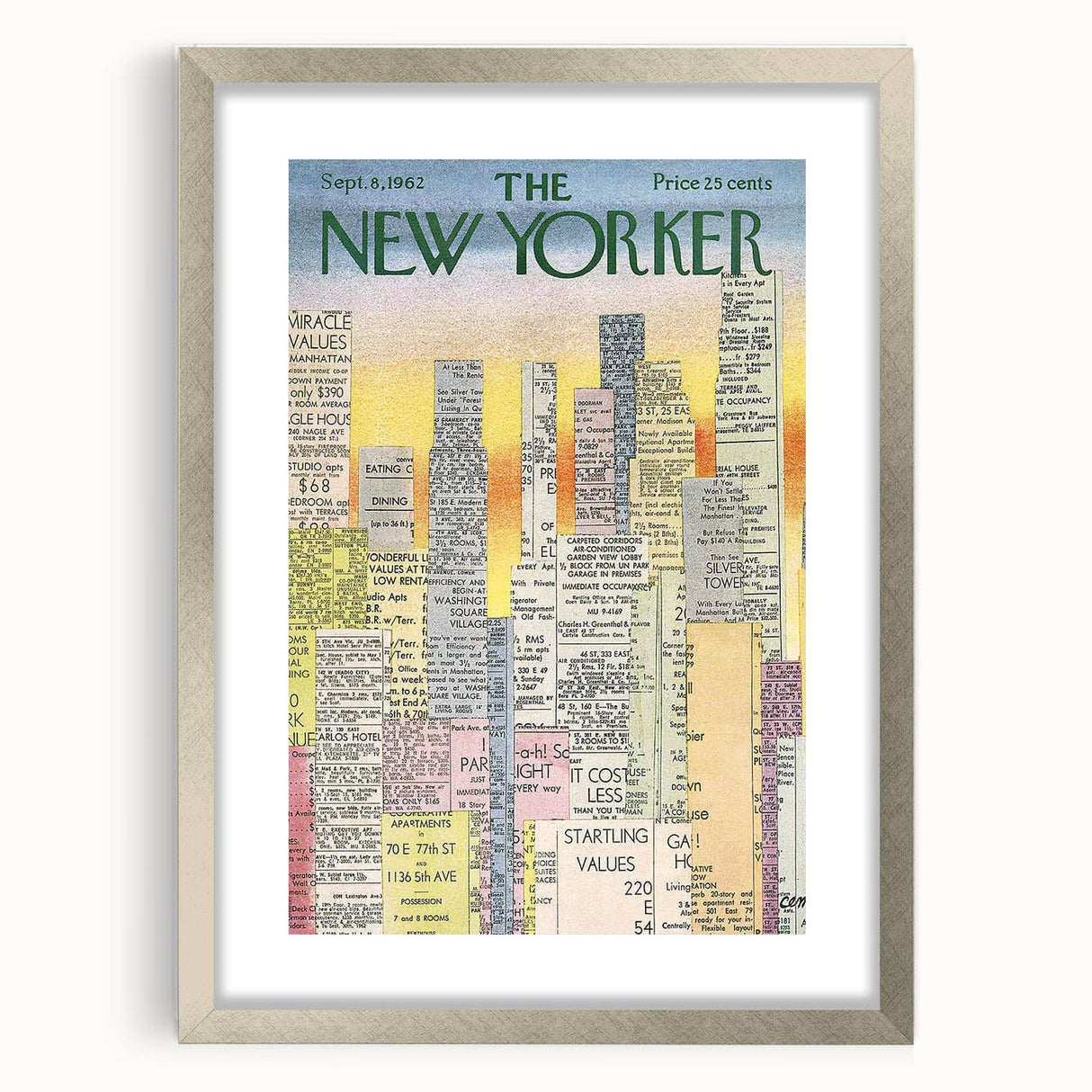 Vintage New Yorker Poster - Classic 1962 New York Adverts Wall Art