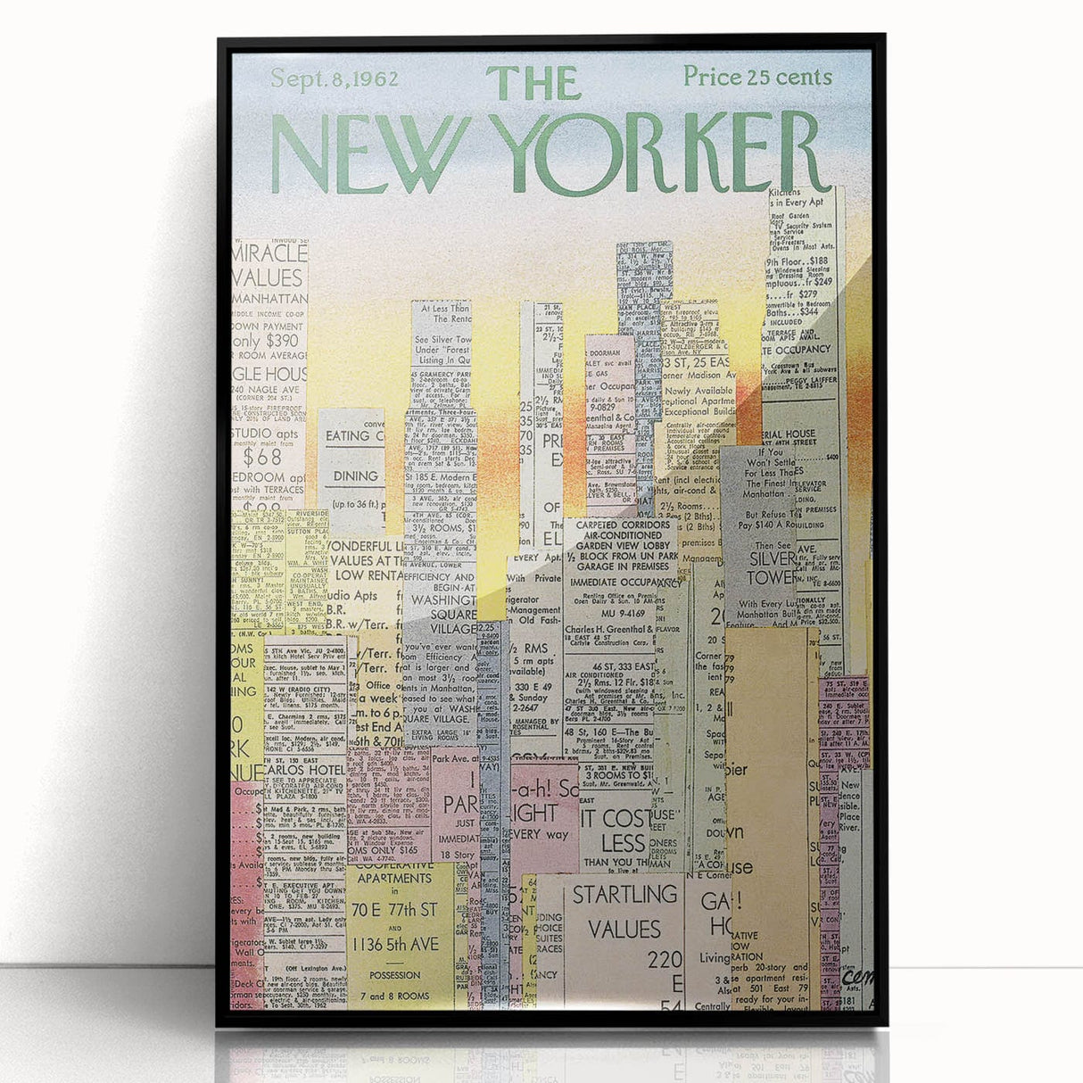 Vintage New Yorker Poster - Classic 1962 New York Adverts Wall Art