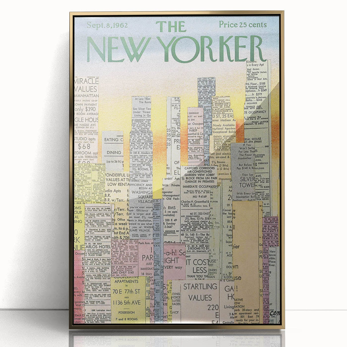 Vintage New Yorker Poster - Classic 1962 New York Adverts Wall Art
