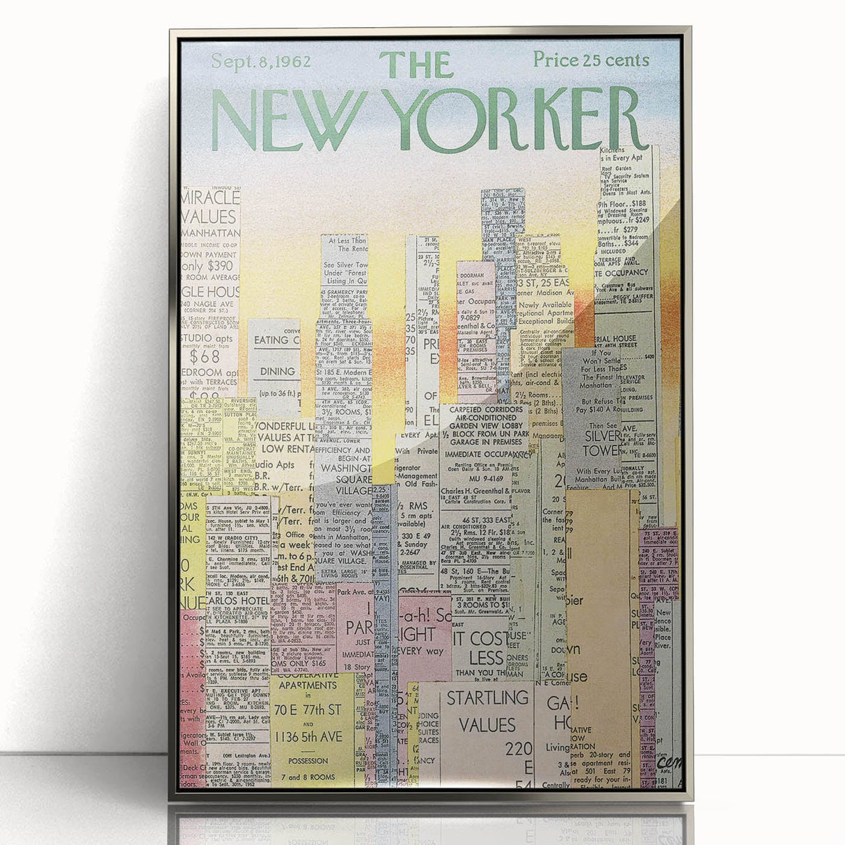 Vintage New Yorker Poster - Classic 1962 New York Adverts Wall Art