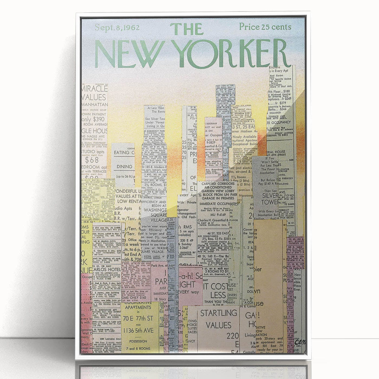 Vintage New Yorker Poster - Classic 1962 New York Adverts Wall Art