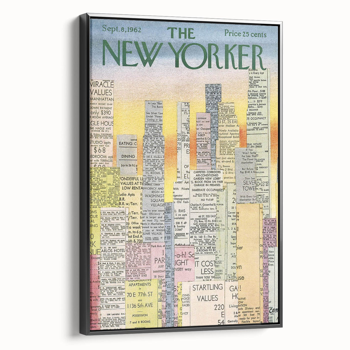 Vintage New Yorker Poster - Classic 1962 New York Adverts Wall Art
