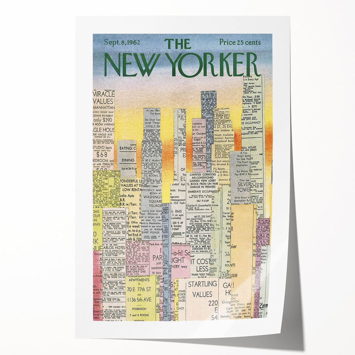 Vintage New Yorker Poster - Classic 1962 New York Adverts Wall Art
