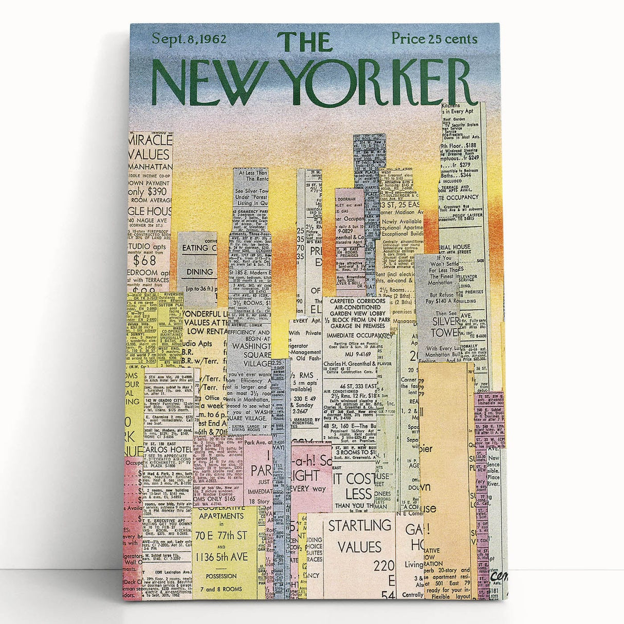 Vintage New Yorker Poster - Classic 1962 New York Adverts Wall Art