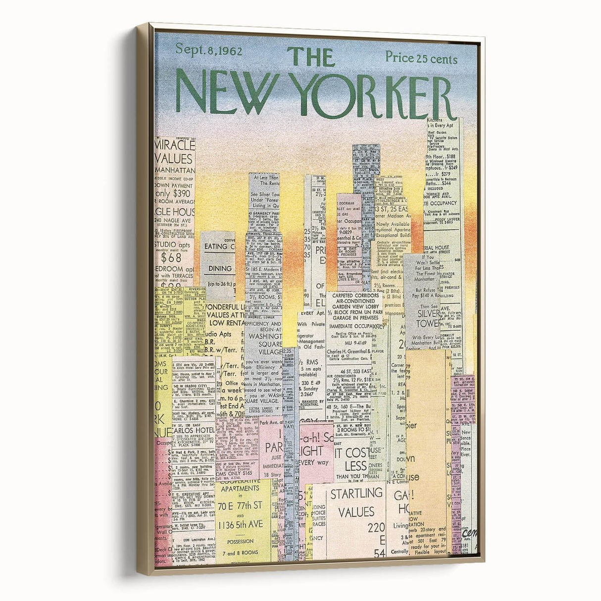 Vintage New Yorker Poster - Classic 1962 New York Adverts Wall Art
