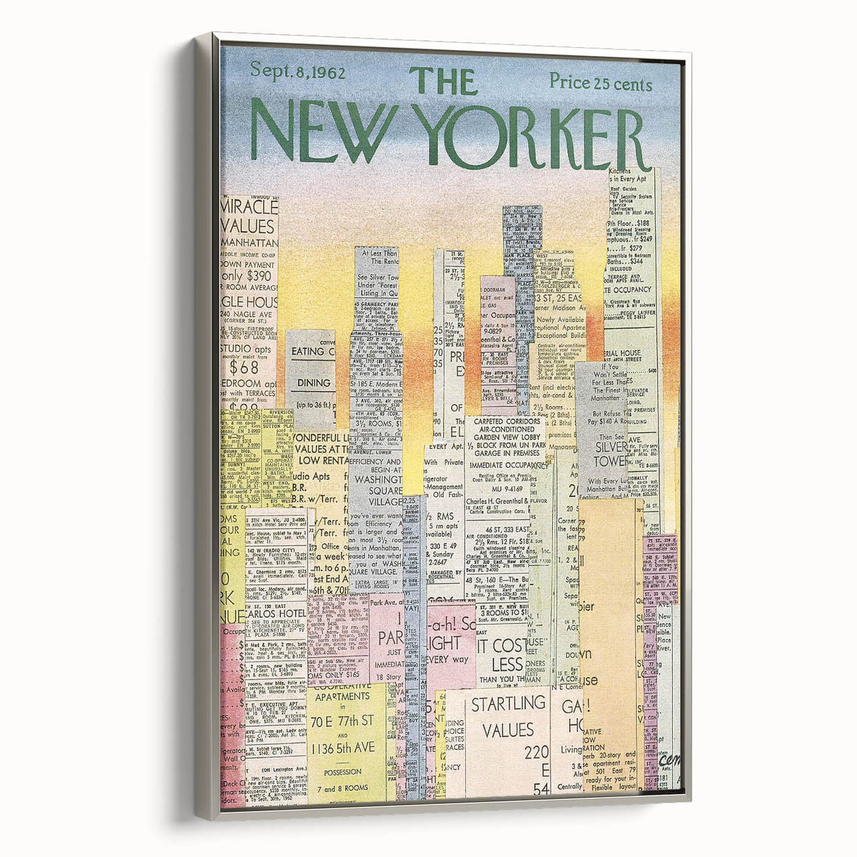 Vintage New Yorker Poster - Classic 1962 New York Adverts Wall Art