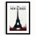 Eiffel Tower New Yorker Poster - 2015 Red Accent Paris Illustration Art